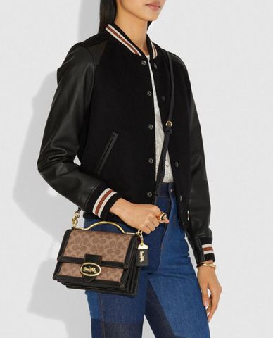  COACH - Túi xách tay nắp gập hình hộp chữ nhật Riley 22 
