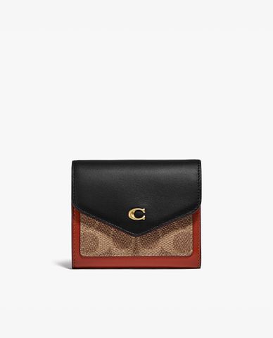  COACH - Ví nữ dạng gập phối logo thời trang 