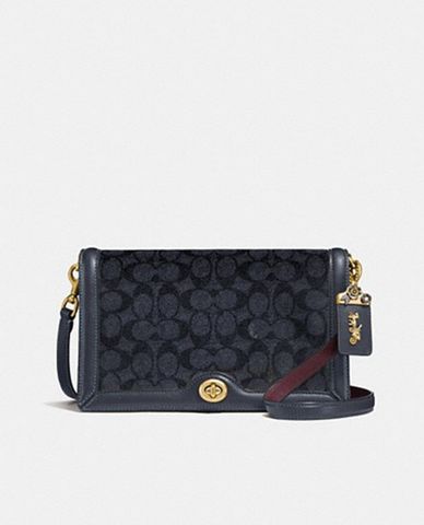  COACH - Túi đeo vai nữ hình chữ nhật Coated Canvas Signature Riley 