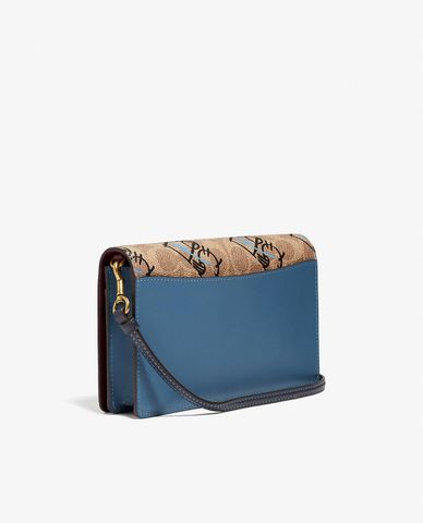  COACH - Túi đeo chéo nữ nắp gập hình chữ nhật phối logo 