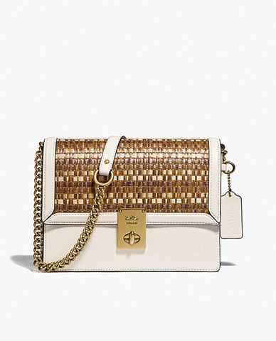  COACH - Túi đeo vai chữ nhật nắp gập Hutton 