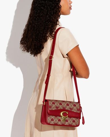  COACH - Túi đeo vai nữ chữ nhật Studio With Heart Print 