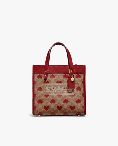  COACH - Túi xách nữ phom vuông phối họa tiết trái tim 