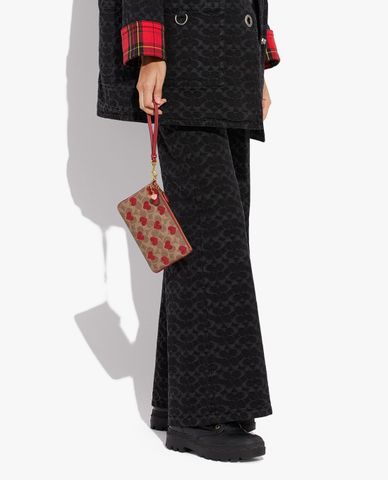  COACH - Ví nữ dáng dài phom chữ nhật phối zip 