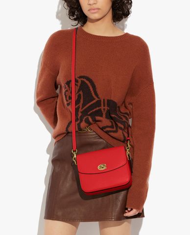  COACH - Túi đeo chéo nắp gập khóa kim loại Cassie 19 