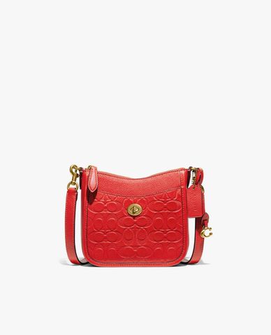  COACH - Túi đeo chéo nữ phom vuông phối khóa zip thời trang 