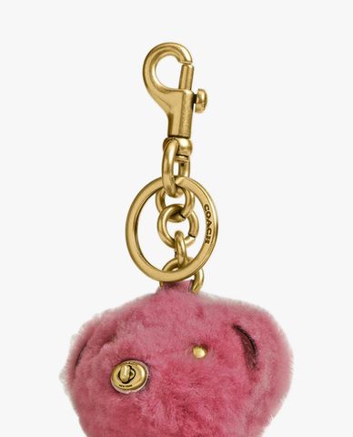  COACH - Móc khóa treo túi nữ hình gấu phối logo 