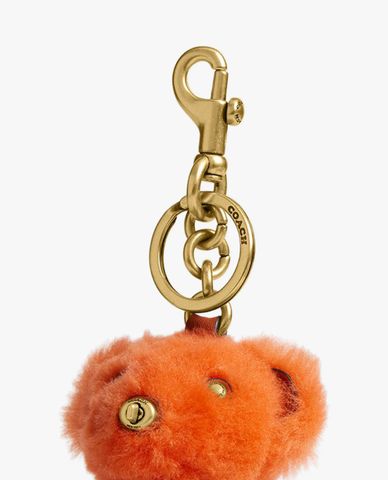 COACH - Móc khóa treo túi nữ hình gấu phối logo 