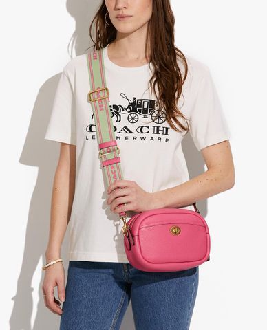  COACH - Túi đeo chéo nữ phom bầu dục thời trang 