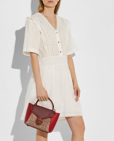  COACH - Túi xách tay nữ hình thang Courier Carryall In Colorblock 