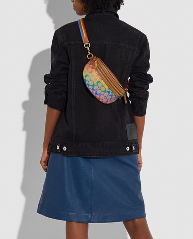  COACH - Túi bao tử nữ Bethany In Rainbow Signature Canvas 