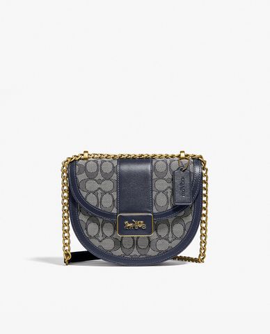  COACH - Túi đeo chéo nữ nắp gập phối logo thời trang 