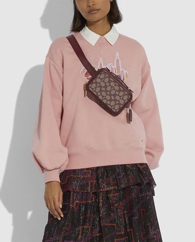  COACH - Túi đeo chéo chữ nhật nữ Signature Jacquard 