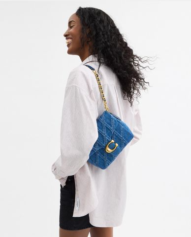  COACH - Túi đeo vai nữ chữ nhật nắp gập Tabby 26 