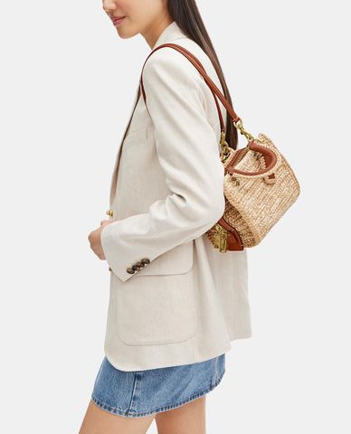  COACH - Túi đeo chéo nữ phom chữ nhật đan sợi Rogue 20 