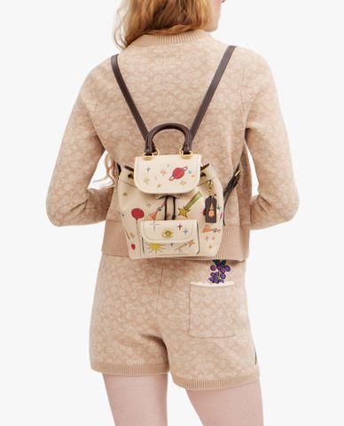  COACH - Balo nữ rút dây nắp gập thời trang 