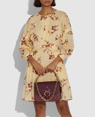  COACH - Túi đeo vai nữ chữ nhật Beat With Horse & Carriage Print 