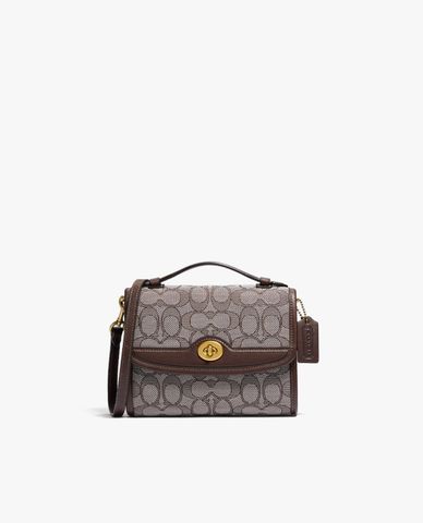  COACH - Túi đeo chéo nữ nắp gập Kip Turnlock In Signature Jacquard 
