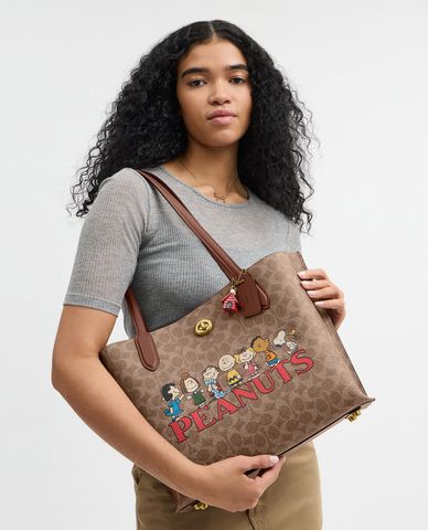  COACH - Túi tote nữ phom chữ nhật Peanuts 