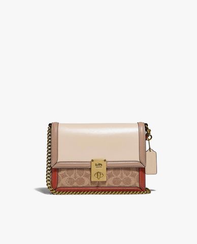  COACH - Túi đeo chéo nữ nắp gập Hutton In Colorblock Signature Canvas 