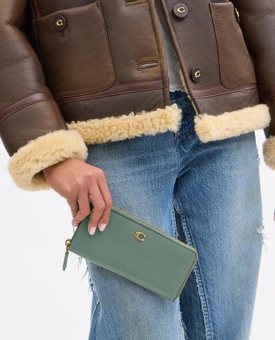  COACH - Ví nữ dáng dài phối khóa zip Essential Slim Accordion 