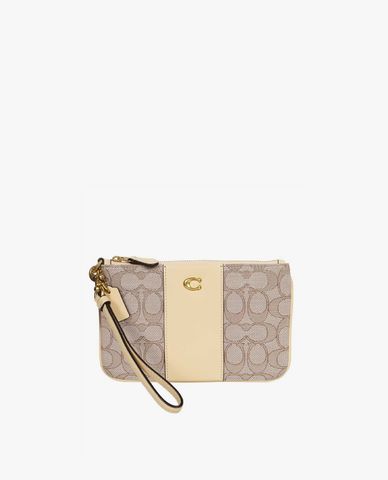  COACH - Ví nữ dáng dài phom chữ nhật phối zip Signature Jacquard 