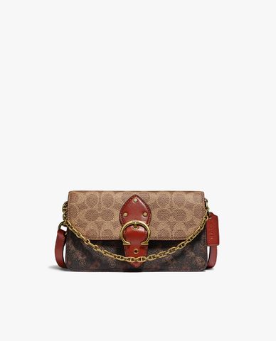  COACH - Túi đeo chéo nữ chữ nhật Beat In Signature Canvas 