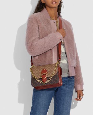  COACH - Túi đeo vai nữ chữ nhật Beat With Horse & Carriage Print 