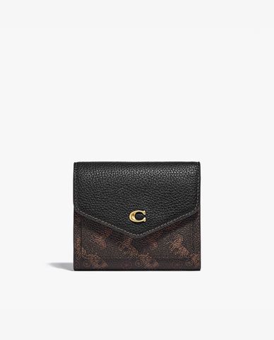  COACH - Ví nữ dạng gập phối logo thời trang 