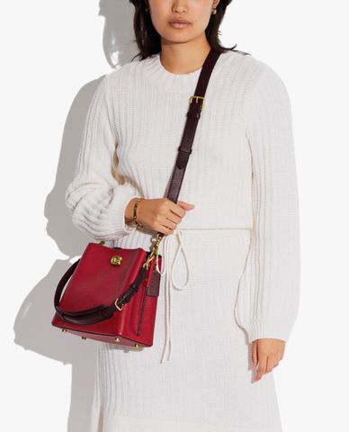  COACH - Túi đeo vai nữ phom vuông Willow Bucket 