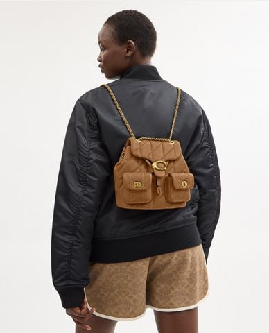  COACH - Balo nữ nắp gập phối logo Tabby 