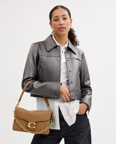  COACH - Túi đeo vai nữ phom chữ nhật Chain Tabby 