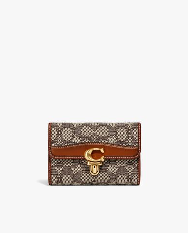  COACH - Ví nữ nắp gập phom chữ nhật Studio Medium In Signature Jacquard 