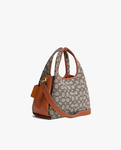  COACH - Túi xách nữ hình thang Lana 23 Signature Jacquard 
