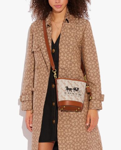  COACH - Túi đeo vai nữ chữ nhật Dakota Bucket 16 Horse & Carriage 