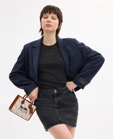  COACH - Túi tote nữ mini phom chữ nhật Ace 17 With Horse And Carriage 