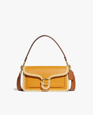  COACH - Túi đeo vai nữ phom chữ nhật nắp gập phối viền Tabby 26 