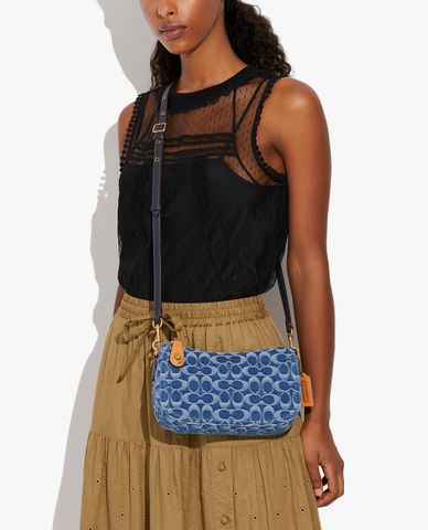  COACH - Túi đeo vai nữ chữ nhật Swinger In Signature Denim 