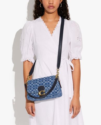  COACH - Túi đeo vai nữ chữ nhật nắp gập Soft Tabby 