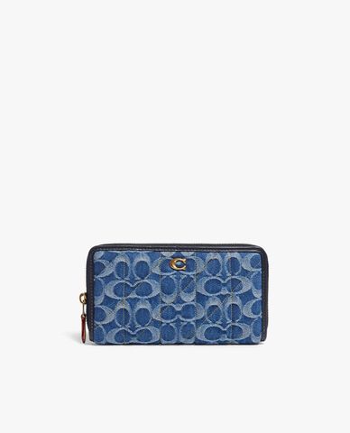 COACH - Ví cầm tay nữ chữ nhật phối zip Accordion In Signature Denim 