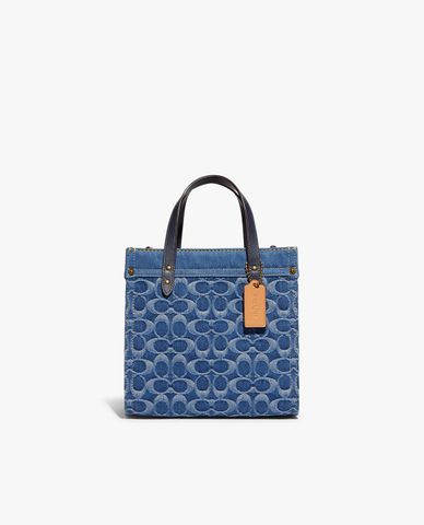  COACH - Túi tote nữ phom vuông Field Tote 22 In Signature Denim 