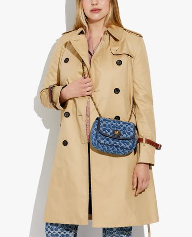  COACH - Túi đeo vai nữ chữ nhật Pillow Madison 18 In Signature Denim 