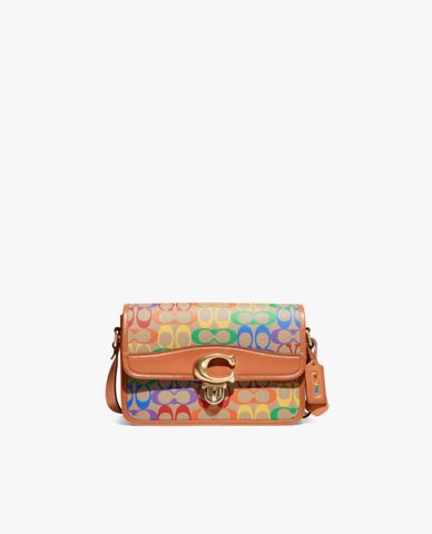  COACH - Túi đeo vai nữ chữ nhật Studio Rainbow Signature Canvas 