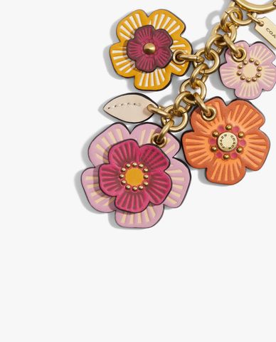  COACH - Móc khóa hình hoa trà Tea Rose Mix 