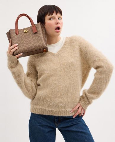  COACH - Túi xách nữ phom chữ nhật Willow Signature Canvas 