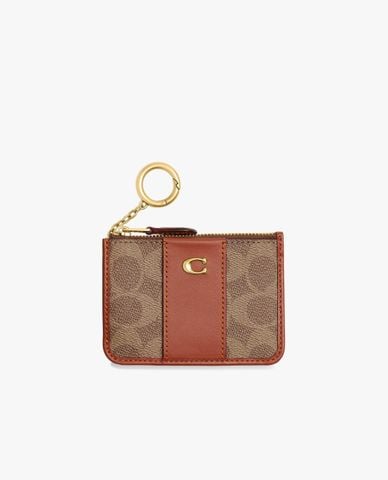  COACH - Ví đựng thẻ nữ chữ nhật Mini Skinny ID Signature Canvas 