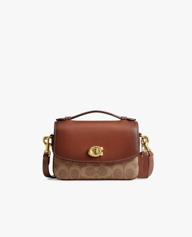  COACH - Túi đeo chéo nữ phom chữ nhật nắp gập Cassie 17 In Signature Canvas 