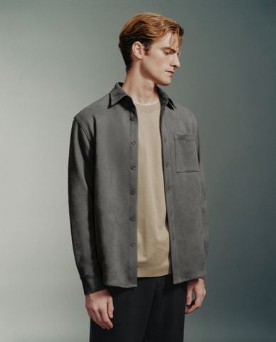  URBAN REVIVO - Áo sơ mi nam cổ bẻ tay dài Bottom Up Loose 