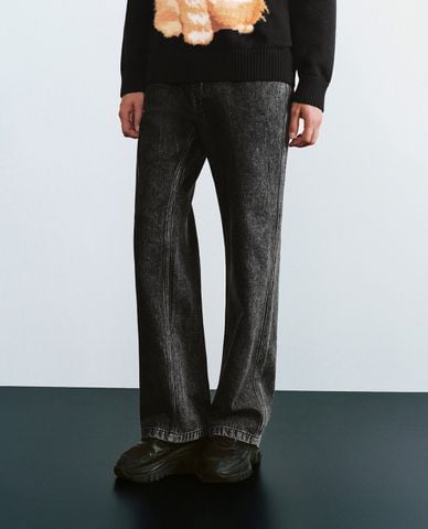  URBAN REVIVO - Quần jeans nam ống đứng cá tính 