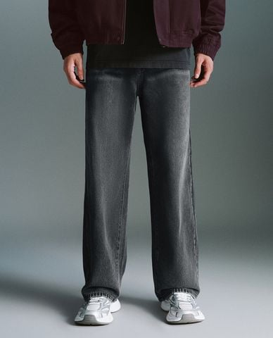  URBAN REVIVO - Quần jeans nam ống rộng Straight 